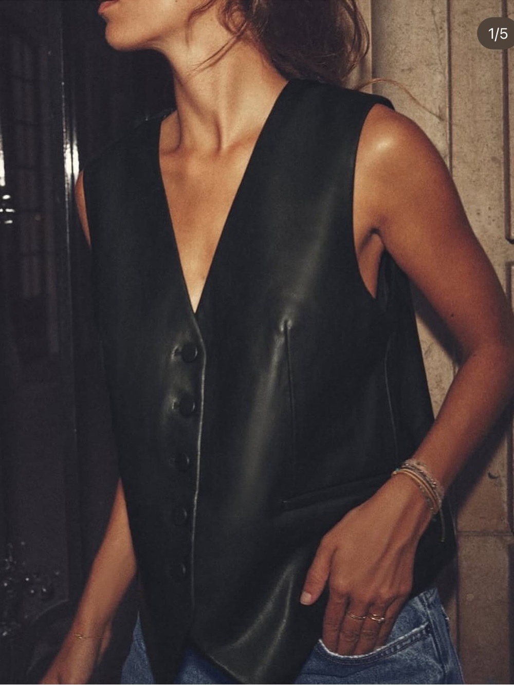 Zara Tailored faux leather Vest